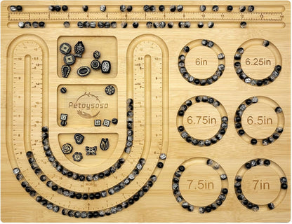 Petoysoso Bead Boards for Jewelry Making, Bamboo Beading Board for Bracelet & Necklace, Jewelry Making Supplies,Bead Tray Supplies