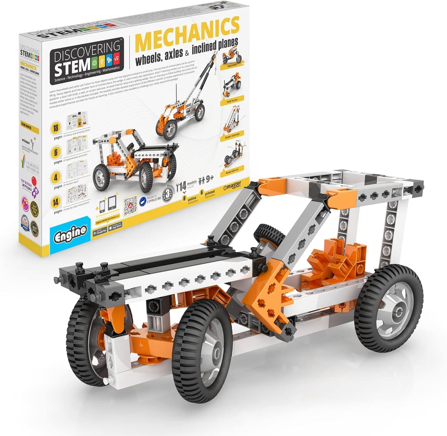 Engino- STEM Toys, Mechanics Cams & Cranks, Engineering Kit for Kids 9+, Learning & Education Set, Gifts for Boys & Girls, STEM Building Toys (8 Model Options)