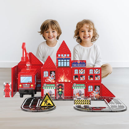 MEGAGONTILES Marble Run Magnetic Tiles Set 120PCS | STEM-Authenticated Magnetic Building Blocks with Marble Track Pieces | Educational Construction Toy for Kids Ages 3–8 (Boys & Girls)