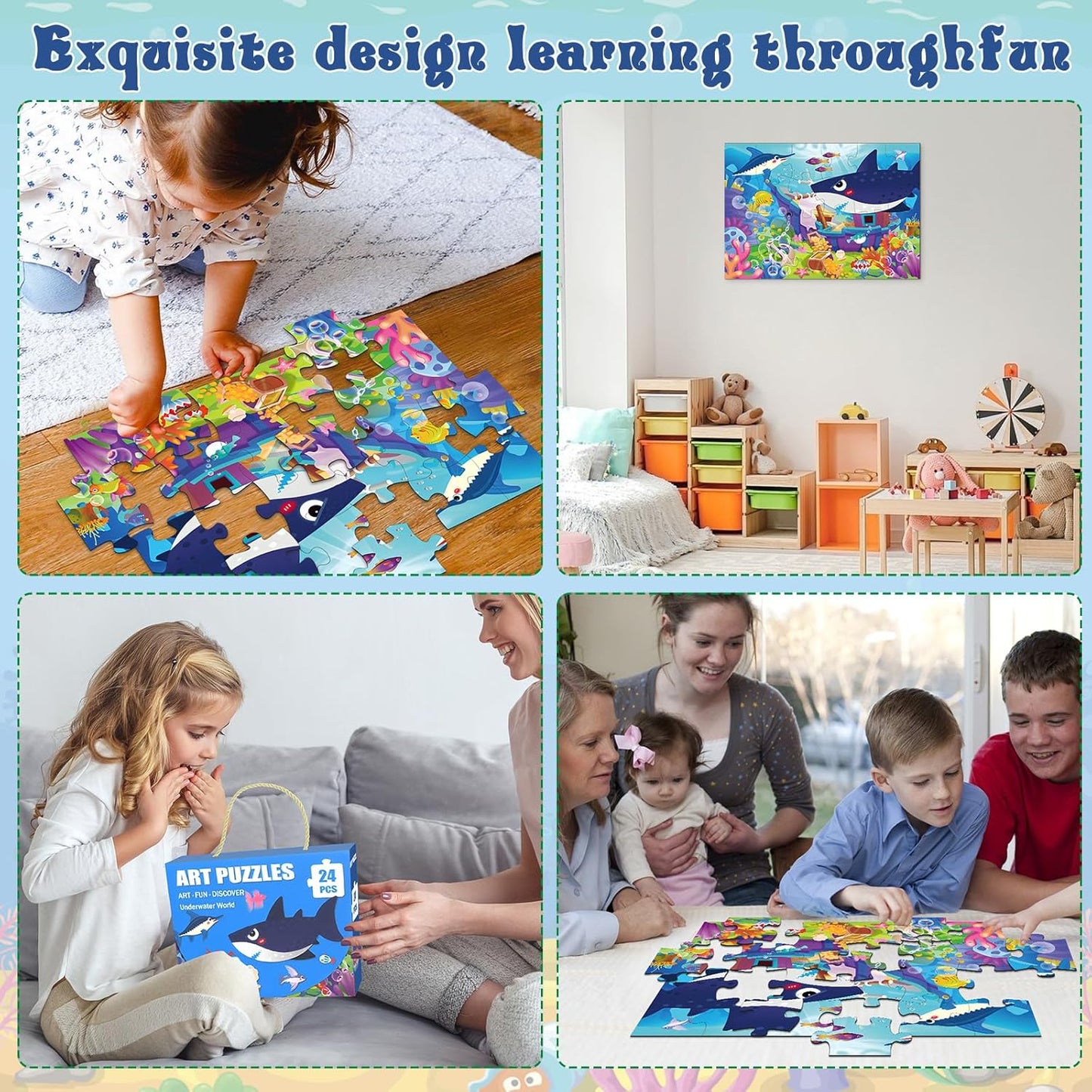 Jumbo Floor Puzzle for Kids, Large Jigsaw Puzzles 24 Piece for Kids Ages 3-5,Preschool Learning & Education Toys, Gifts for 4-8 Year Old Boys and Girls (Jungle Animals)