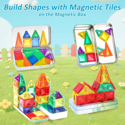BENOKER Castle Magnetic Tiles, 3D Building Blocks STEM Educational Kids Toys for Pretend Play, 3 4 5 6 7 8 Year Old Birthday Gifts for Boys and Girls, Preschool Learning Toys for Christmas