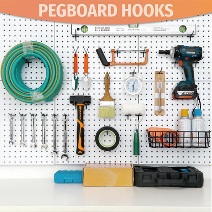 HUHOLE 50-Pack Pink Pegboard Hooks 2 Inch, Decorative Metal Peg Board Hangers with Rubber Safety Tips, Fits 1/8" & 1/4" Boards, Heavy Duty Organizer for Craft Room, Nursery, Garage & Retail Display