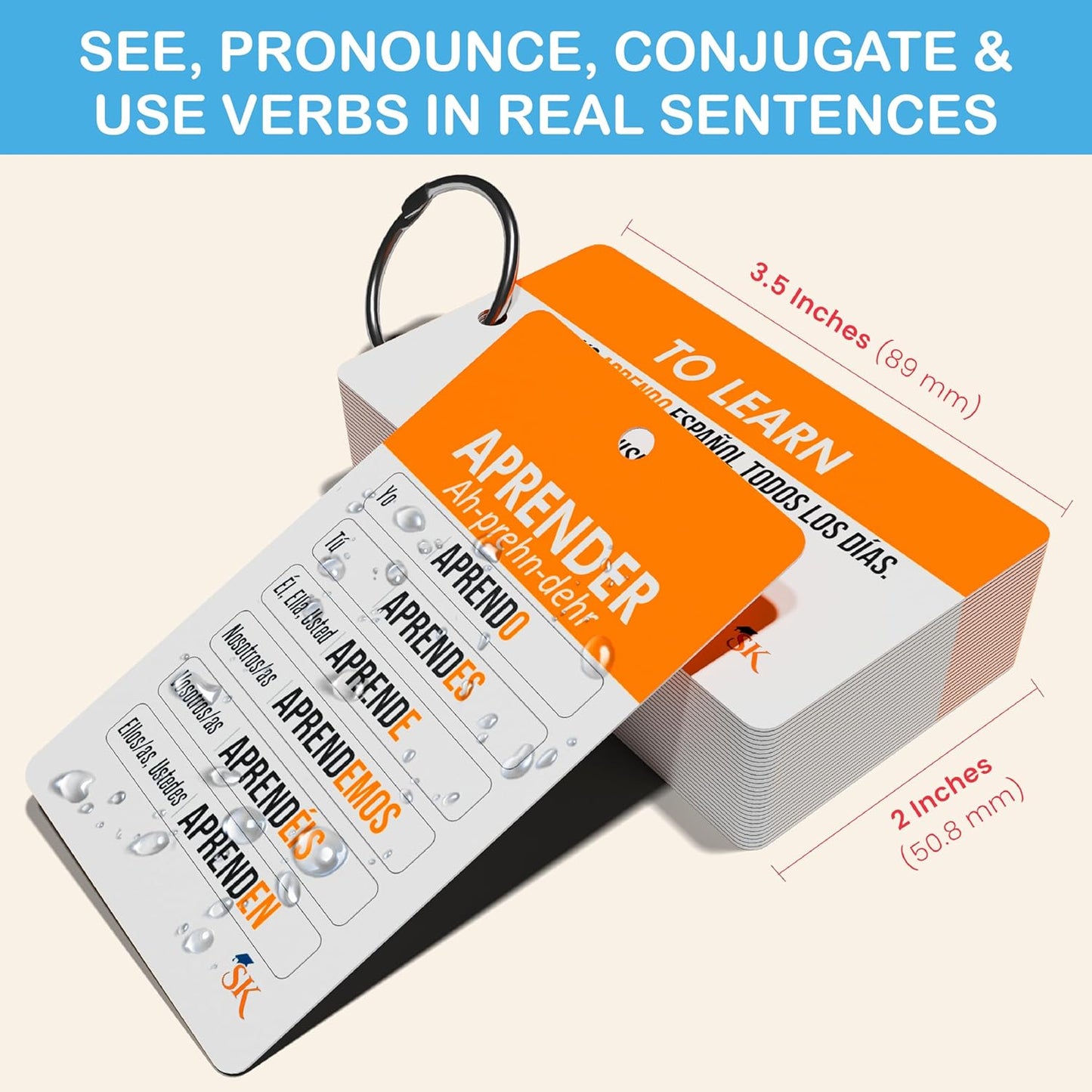 500+ Spanish Vocabulary Flash Cards for Adults & Kids Ages 15+ - Verb Conjugation, Nouns, Adjectives & Phrases to Learn Spanish for Adult Beginners Flashcards