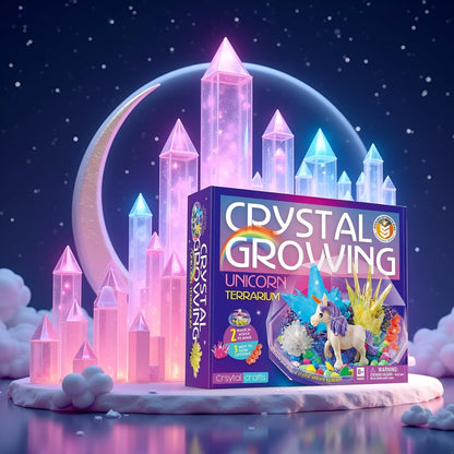 Crystal Growing Kit for Kids-Unicorn Terrarium Kit, Science Kits for Kids Age 6-8, Toys for Boys Age 8-12, Great Gifts Idea for 9 Year Old Girls, STEM Projects