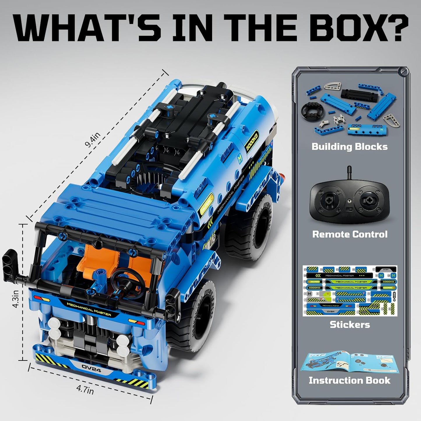 DOLIVE STEM RC Truck Building Toys, 2-in-1 Technic Vehicle Building Kits for Boys Age 8-12, Construction Erector Set Crane Truck Build Model for Boys Girls Age 6 7 8 9 10 11 12 13 14+