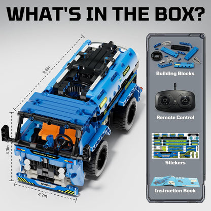 DOLIVE STEM RC Truck Building Toys, 2-in-1 Technic Vehicle Building Kits for Boys Age 8-12, Construction Erector Set Crane Truck Build Model for Boys Girls Age 6 7 8 9 10 11 12 13 14+