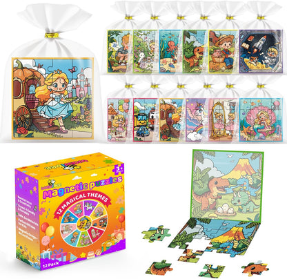 24 Pack Easter Party Favors for Kids, Magnetic Puzzle Books Bulk for Toddlers 3-5 & Kids 4-8, Goodie Bag Stuffers, Classroom Prizes, Birthday Return Valentine’s Day Gifts, Travel