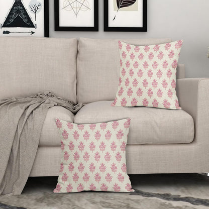 Sage Green Blue Floral Block Print Pillow Covers 18x18 Set of 2 Spring Flower Pattern Decorative Throw Pillowcases Outdoor Rustic Farmhouse Square Cushion Cases Decor for Home Couch Sofa Bed
