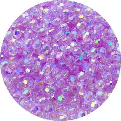 200 PCS 10mm Acrylic Faceted Spacer Beads AB Color Glossy Round Loose Beads for Jewelry Making Bracelet Necklace Earring Ornament Wind Chimes Key Chains(Deep Purple AB)