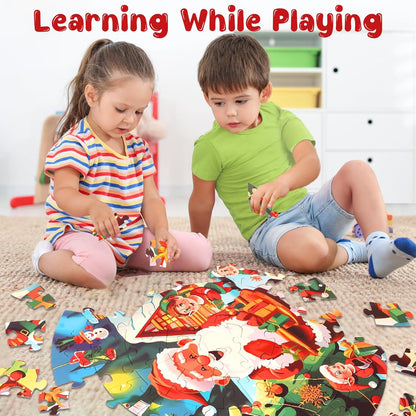 Jigsaw Floor Puzzles for Kids Games - Christmas 70 Pieces Large Toddler Puzzles for Girls Boys Ages 3 4 5 6 7 8 Years Old - Educational Toys for Unicorn Activity Birthday Christmas
