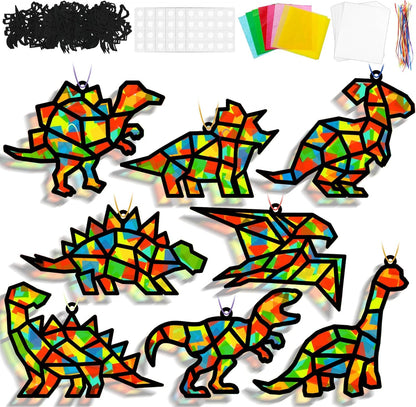 Lonfliness 32 Sets Solar System Suncatchers Crafts Kit DIY Outer Space Window Stained Glass Effect Paper Planet Home School Classroom Decoration Art Craft Creative Activity Project Gift Favor