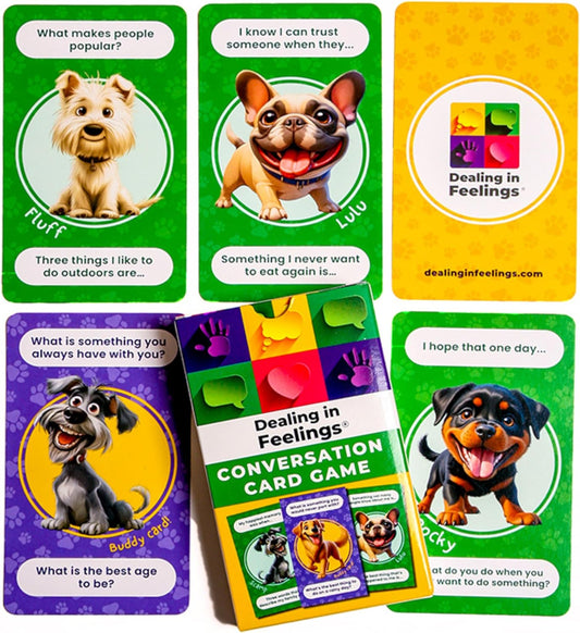 Dealing in Feelings Conversation Cards for Kids | Emotions & Feelings Question Cards for Social and Emotional Learning and Communication | for School Counsellors, Child Therapists & Teachers