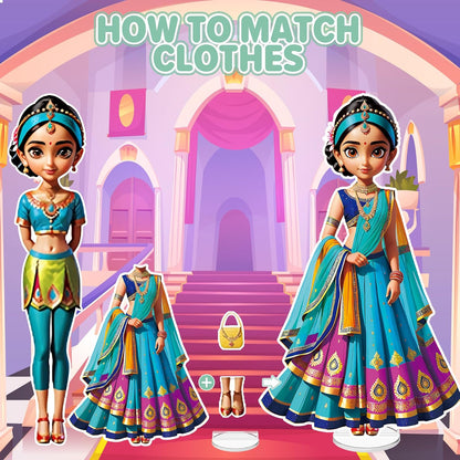 Magnetic Dress Up Dolls for Girls - Princess Magnet Paper Dolls Book with 3D City Buildings - Travel Car Trip Quiet Book Game Toys Easter Birthday Gifts for Kids Toddlers Ages 3 4 5 6 7(Style C)