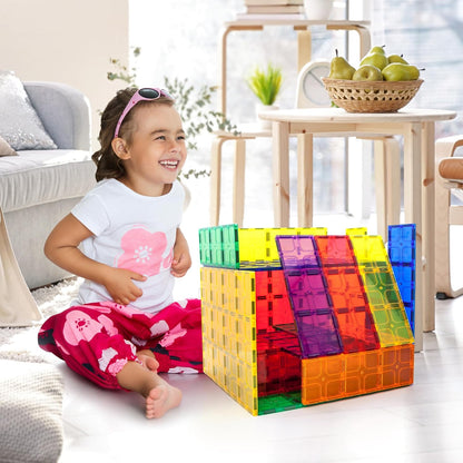 PicassoTiles 12pc Supersized Magnetic Building Tile Base Plate Jumbo XL Foundation Stabilizer Boards STEM Engineering Construction Kit for Kids Educational Learning Toy Magnet Blocks Stacking Set PT12