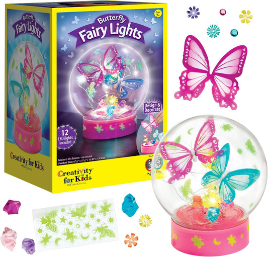 Creativity for Kids Butterfly Fairy Lights Kit | Create a Glowing Fairy Night Light with Butterflies & Sparkle | Relaxing DIY Craft & Imaginative Room Décor for Kids Everywhere (Ages 7+)