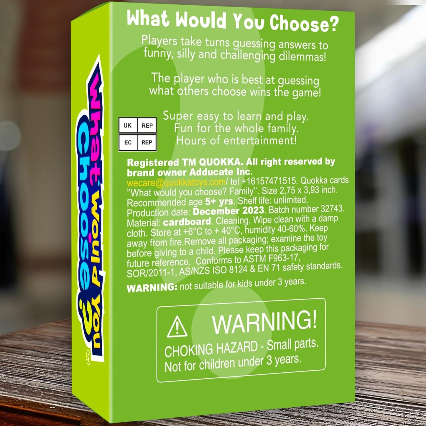 QUOKKA Board Games for Kids 8-12 – Family Games for Kids and Adults – What Would You Choose – 500+ Questions – Original Edition – Fun Card Game for Family Night