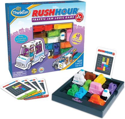 ThinkFun Rush Hour Junior - Classic Traffic Jam Logic Game - New Look for 2024 - STEM Toy for Kids - Engaging Puzzles for Ages 5 and Up - Junior Edition - MESH Accredited