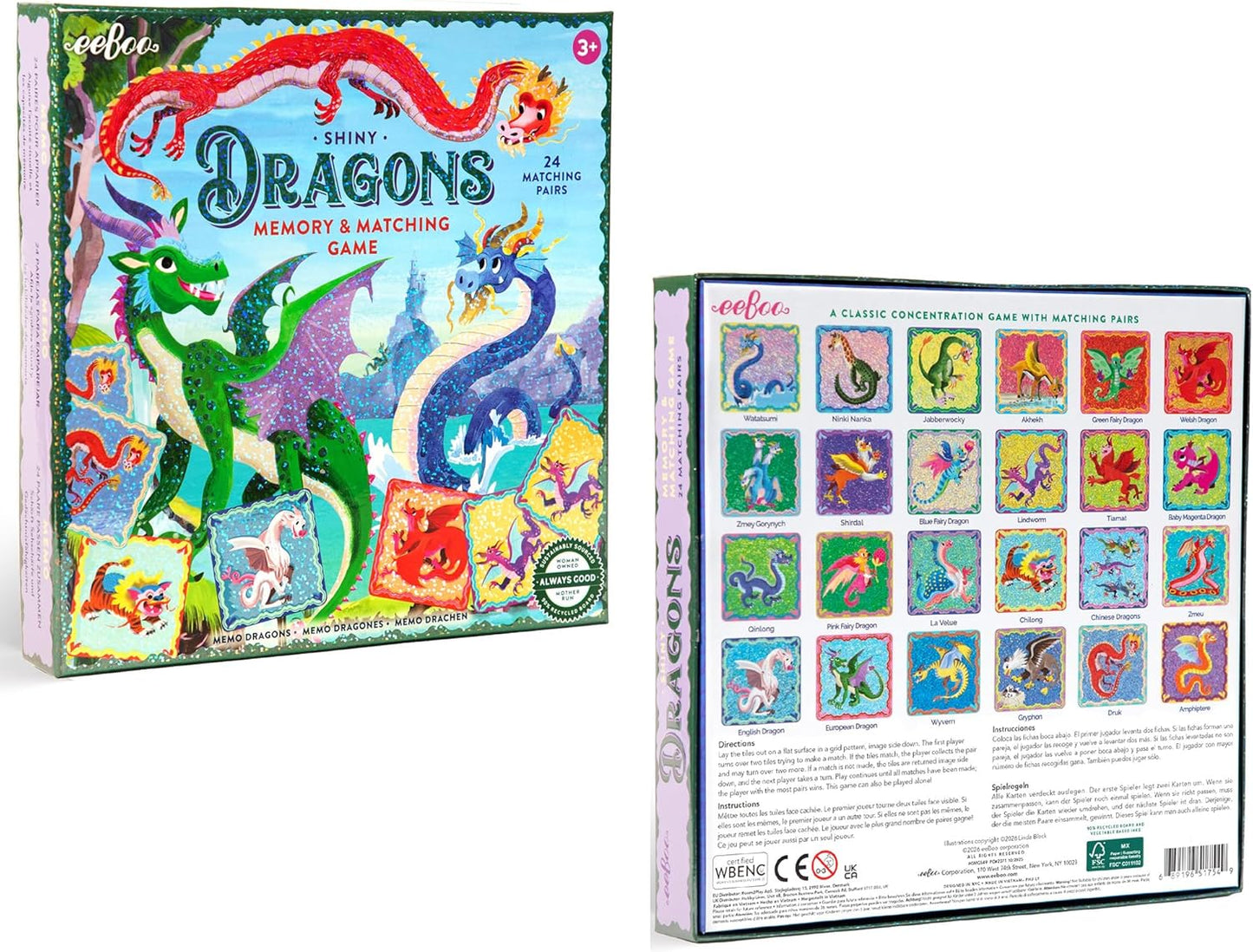 eeBoo: Memory and Matching Game - Life on Earth- 24 Pairs, Develops Recognition, Concentration, Memory & Vocabulary Skills, Age 3+