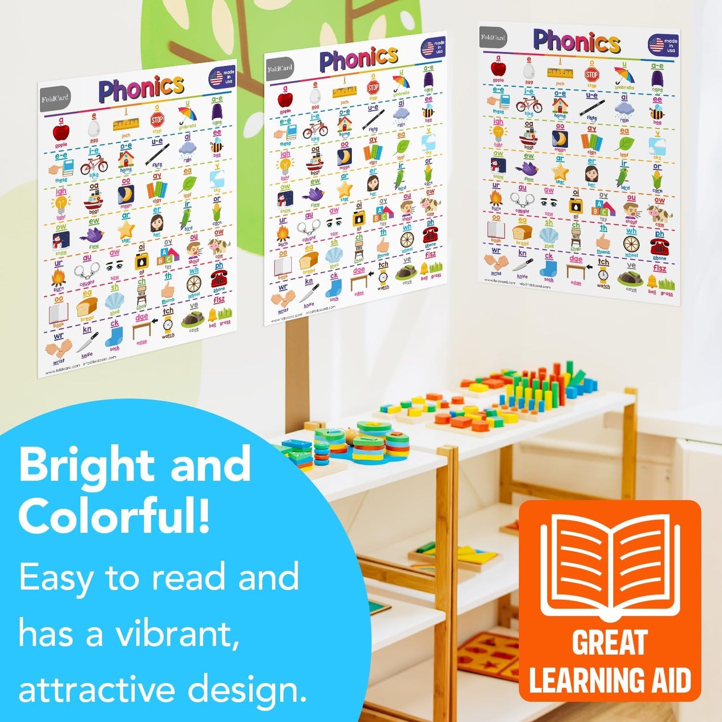 Multiplication Chart Math Table Poster – Double-Sided Educational Visual/Learning Aid Poster, Bright and Colorful | Glossy Durable Cardstock | 8.5 x 11" | 5 per Pack