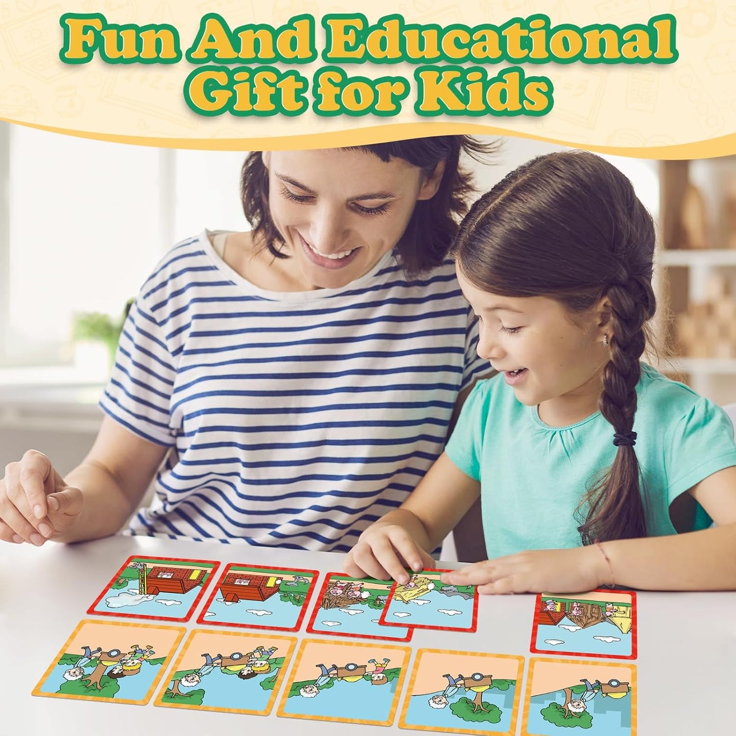Kasfalci Sequencing Cards, Sequence Game for Kids, Speech Therapy Materials for Autism, Improve Storytelling,Social Skills, Sentence Building, Preschool Learning Activities for Classroom & Homeschool