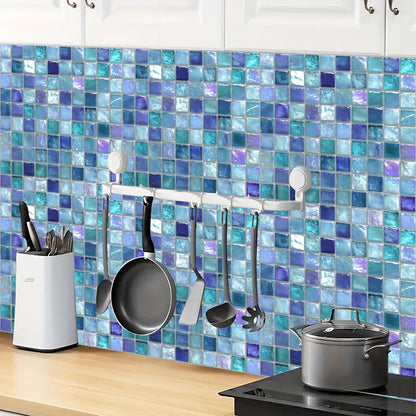 Wall Tiles Peel and Stick 12x12 Inch Ocean Coral Fish Pattern Vinyl Stickers Self Adhesive Tiles for Kitchen Bathroom Shower Laundry Room Aquarium Theme Home Renovation DIY Decor