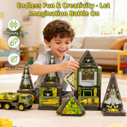 Mini Magnetic Tiles,42PCS Magnetic Building Blocks with Metal Storage Box,STEM Toys for Kids Ages 3+,Sensory Toys for Kids with Autism
