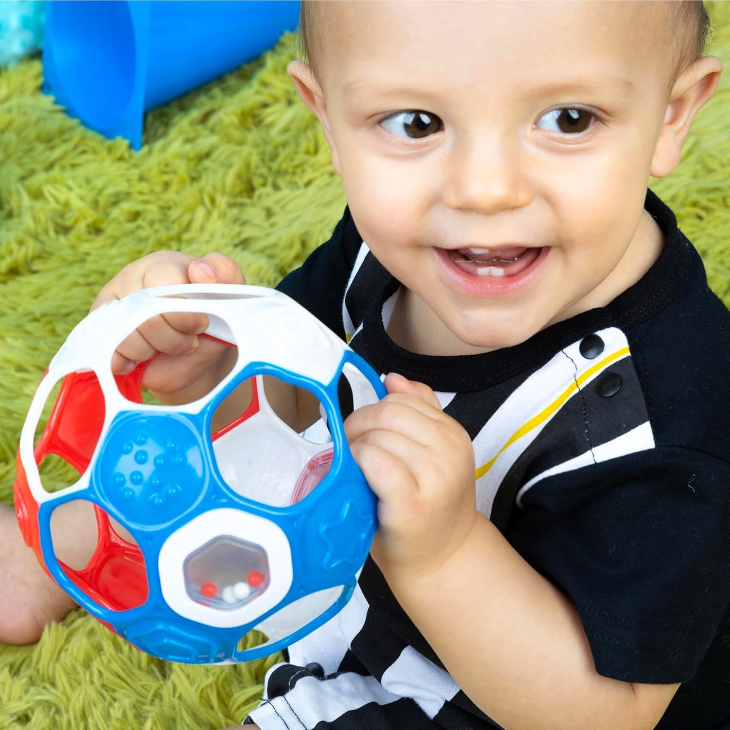 Bright Starts Oball Musical Toy, Jingle & Shake Pal, BPA-Free Easy-Grasp Baby Rattle Toy, Ages Newborn+