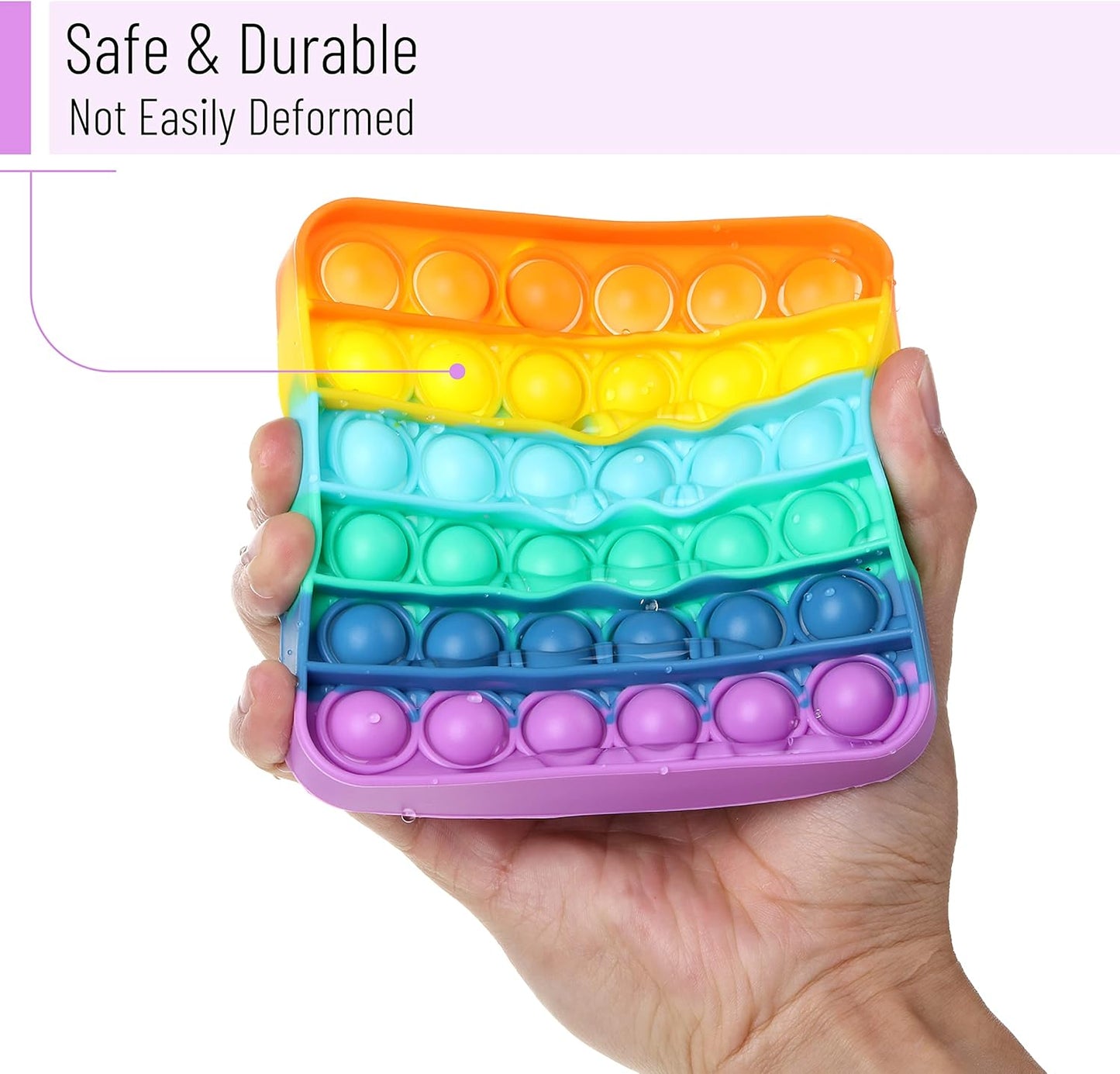 Mr. Pen- Pop Fidget Sensory Toys, Happy Bear Shape, Sensory Stress Relief Squeeze Toys for Kids & Adults, Silicone Bubble Popping Game for Anxiety, Fun
