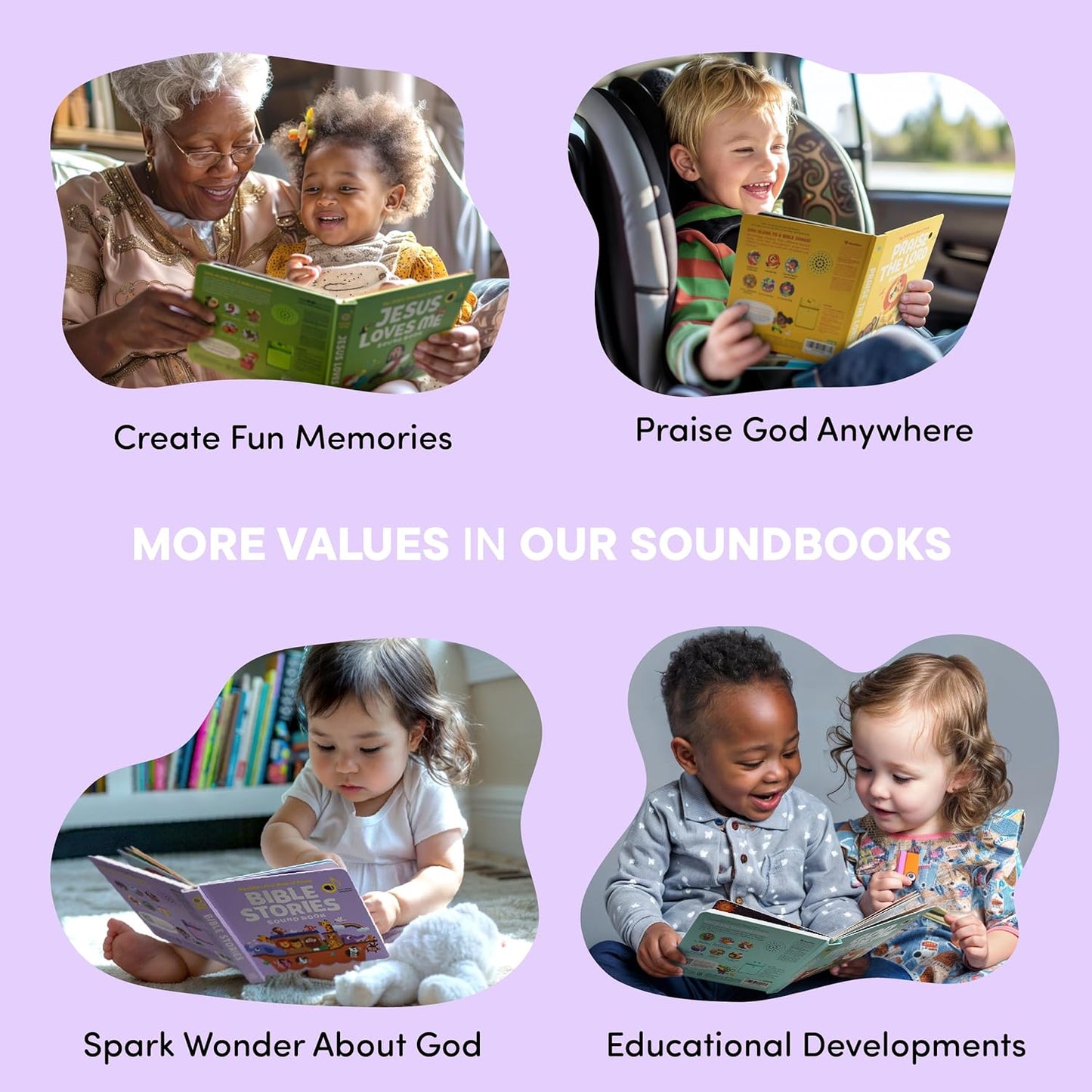Dance with Jesus Christian Sound Books for Kids - 6 Bible Songs for Toddlers – Christian Gifts for Kids - Baby Bible for Baptism, Christening, Dedication Gifts, Sunday School, Preschool Homeschool