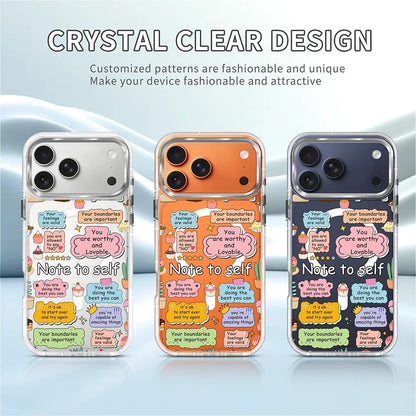 for iPhone 17 Pro Max Case [Compatible with Magsafe],Girls Women Clear Magnetic Case Silicone Shockproof Protective Cover with Pattern Colorful Motivational Letters