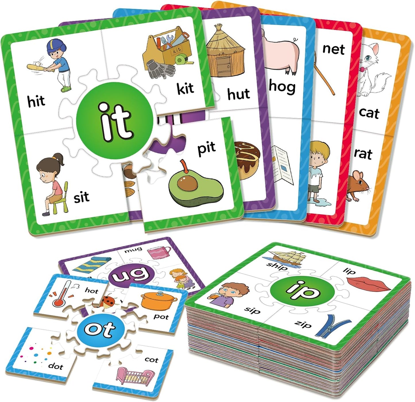 Edulok Phonics Puzzle Games, Spelling Games, Phonics Flash Cards, Sight Word Flash Cards for Toddlers, Learning Educational Toys, Kids Preschool Learning Activities, Homeschool Supplies, Learn to Read