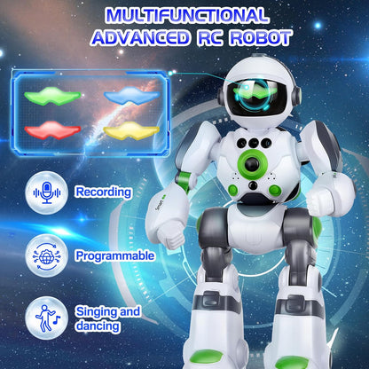 Remote Voice Control Large Robot: Intelligent Programmable Popular Science Story Toys with Gesture Sensing Presents for Kids