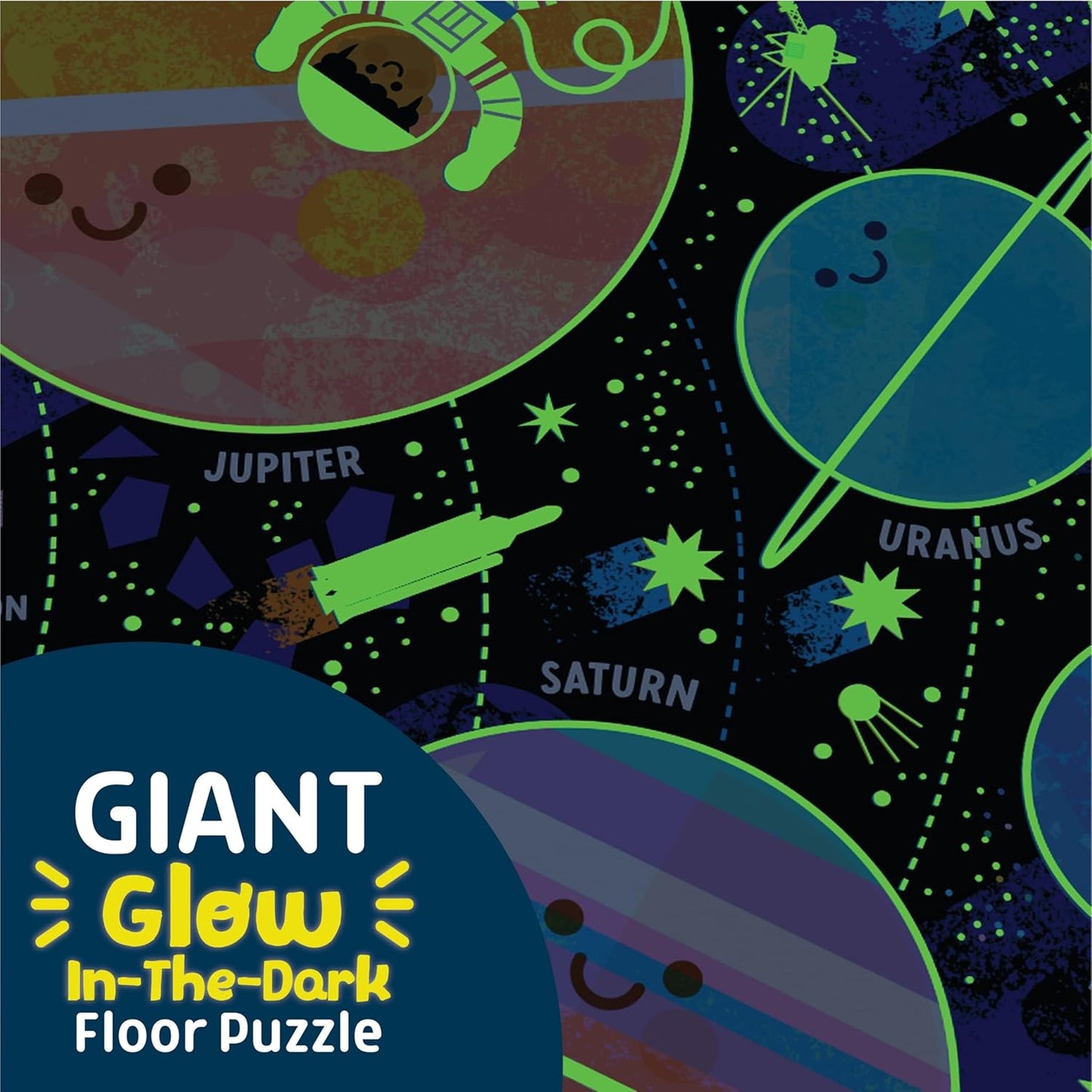 Chuckle & Roar Dinosaur Glow Floor Puzzle 50 Piece Kids Puzzle - Giant 2 x 3 Foot Glow in The Dark Preschool Puzzle - Large Pieces for Ages 4+ - Educational Dinosaur Puzzle for Screen Free Time