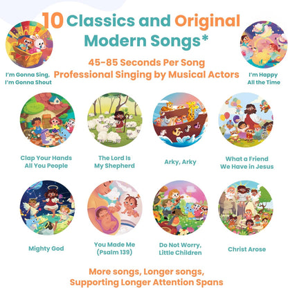 GO GO Bible Story Songs: 10 Toddler Songs, Christian Toys for Toddlers 3-5, Sound Books for Toddlers 1-3