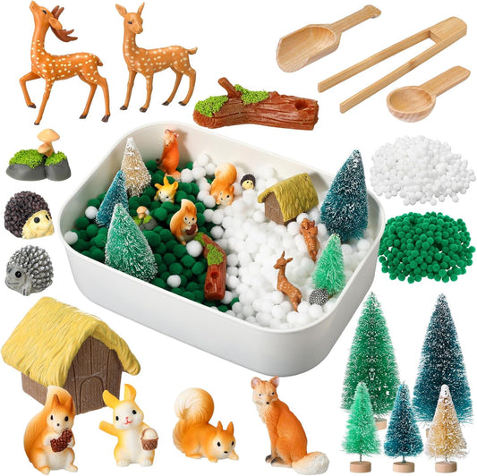 Skylety Spring Sensory Bin Fillers Hot Cocoa Counting Sorting Green Sensory Bin Items Filler Fine Motor Sorting Decoration for Activity Pretend Party Favors