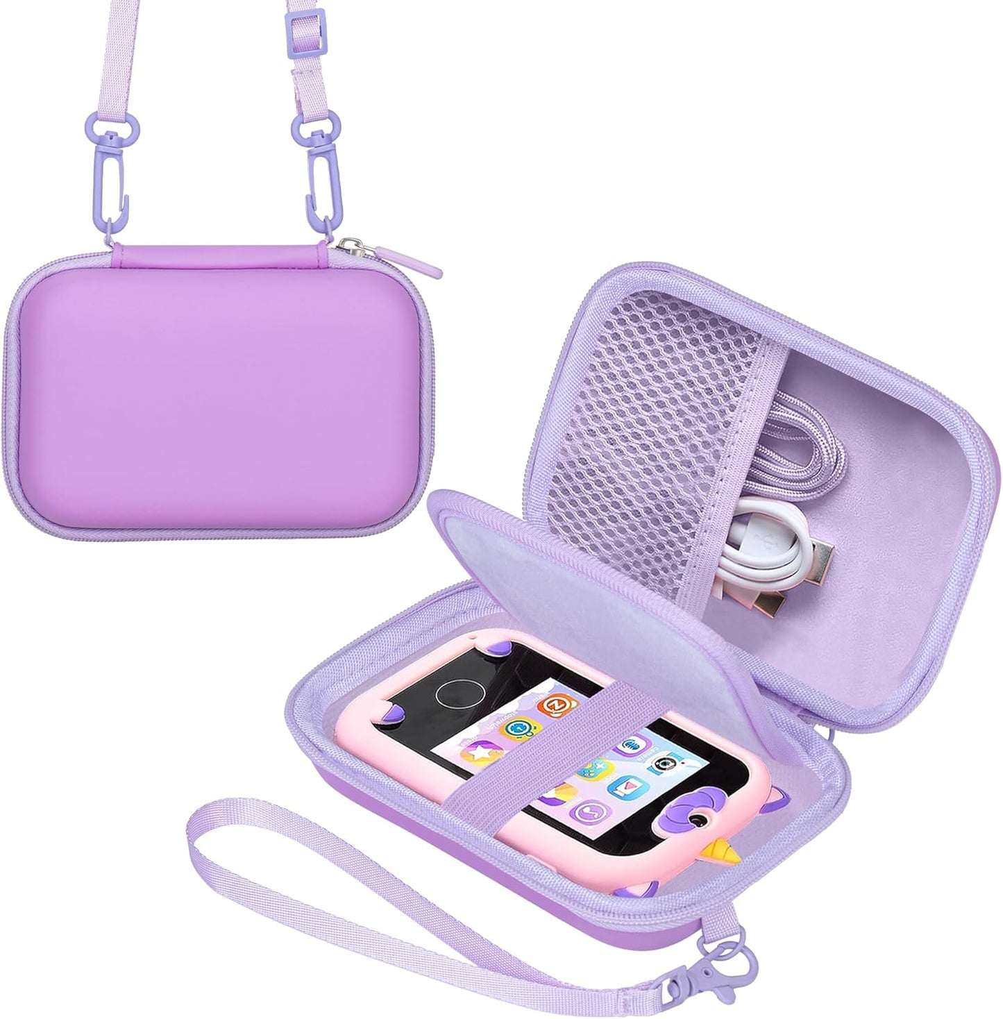 Leayjeen Kids Smartphone Case Compatible with Kikapabi/Joozfee/Prysyedawn 2.8" Touchscreen Toddler Learning Play Toy Phone,Birthday Gifts for Girls Age 3-10 Kids Toys Cell Phone-Purple(Case Only)