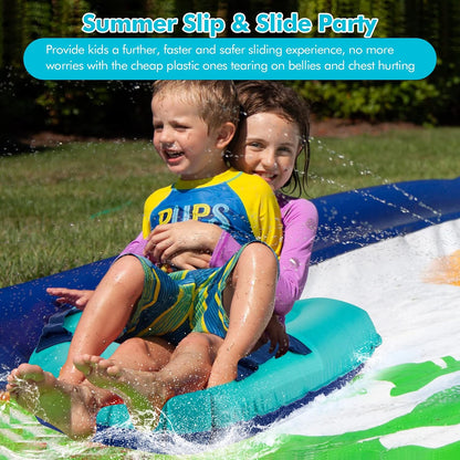 Inflatable Boogy Boards for Beach Travel Toys, 30” Cavas Slip Slide Water Park Body Surfing Board with Handles, Summer Fun Water Pool Game Toys for Kids 4,8,12 Ages