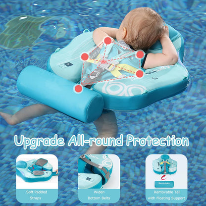 Baby Pool Float with UPF50+ 3D Adjustable Canopy, Add Tail Mambobaby Float Non Inflatable Infant Floats for Pool, Cartoon Narwhal Baby Floats (NPink with Canopy-U05NPCTLUROHML01U05)