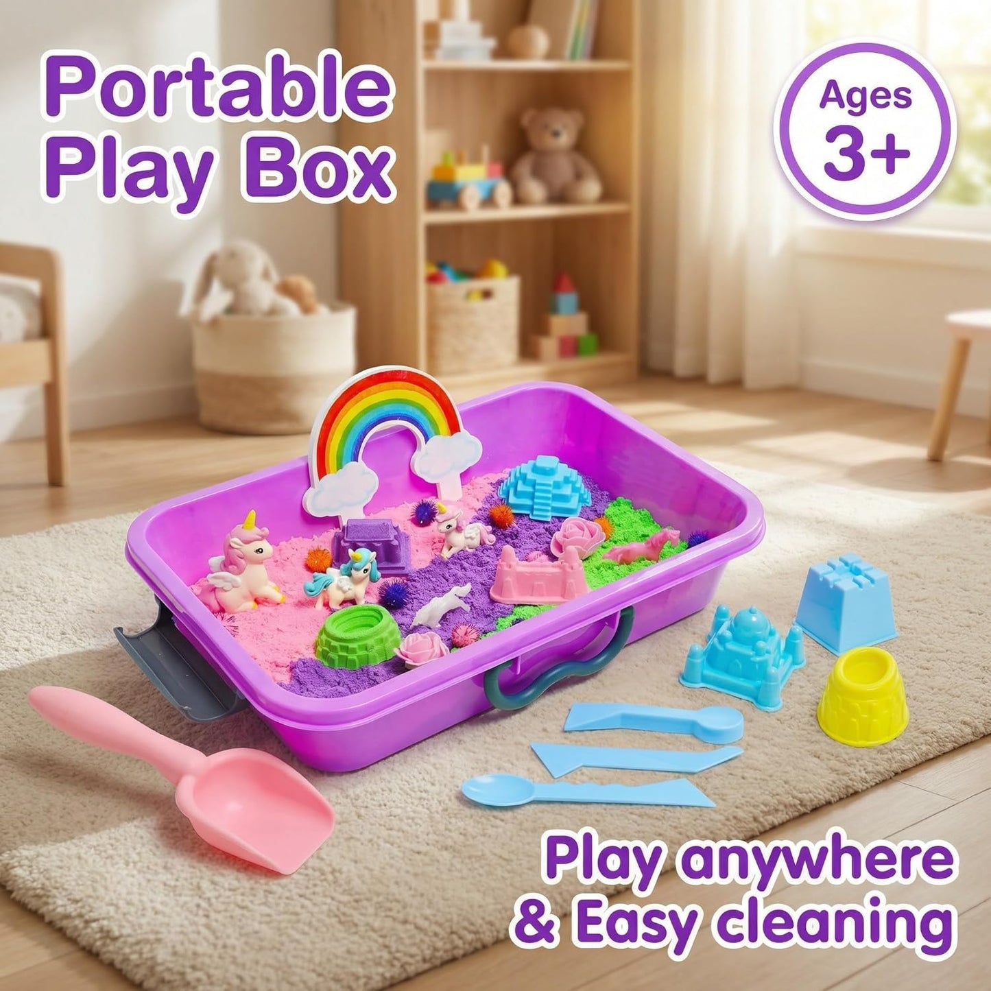 AGENTLAN Ocean Sensory Bin, Ocean Sensory Water Toys with Sea Animal for Toddlers Boys and Girls, Kids Toys Gift Sand Box for Age 3 4 5 6 7 8