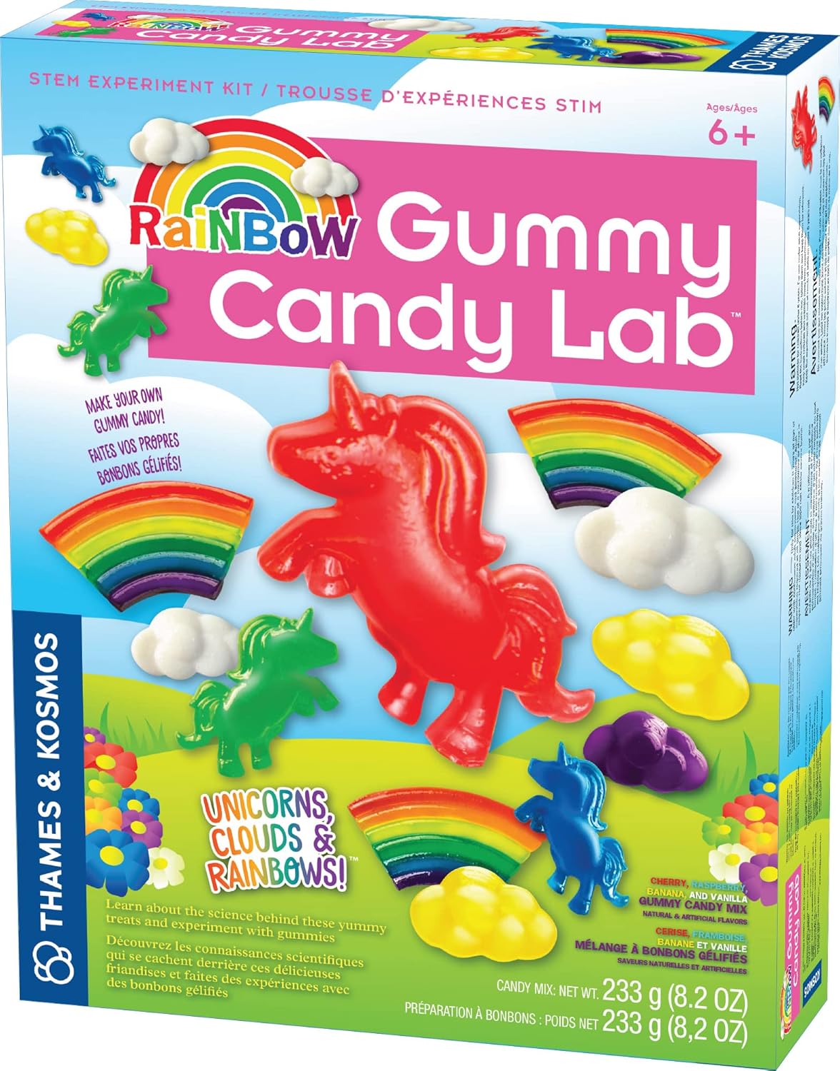 Thames & Kosmos Rainbow Gummy Candy Lab - Unicorns, Clouds & Rainbows! Sweet Science STEM Experiment Kit, Make Your Own Gummy Candies in Cool Shapes & Colors