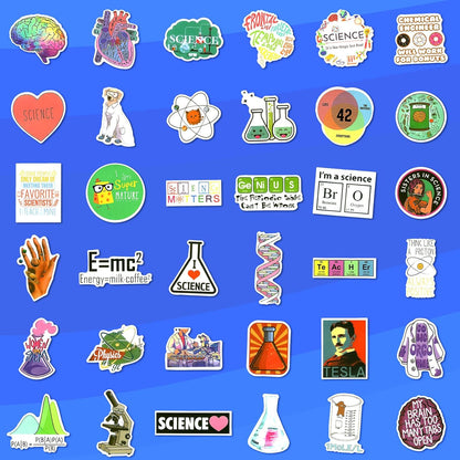 100 PCS Science Stickers for Water Bottles,Science Laboratory Stickers for Adults Students Teacher,Physics Biology Chemistry Experiment Math Gifts