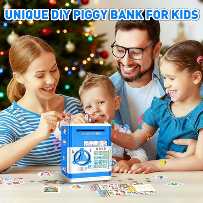 JUNEU Unicorn Piggy Bank for Kids, Gifts for 5 6 7 8 9 10 Year Old Girls, Kids Electronic Piggy Bank, Girls Birthday Gifts, Educational Toys for Girl Boys, Kid Money Saving Box, Mini ATM Coin Bank