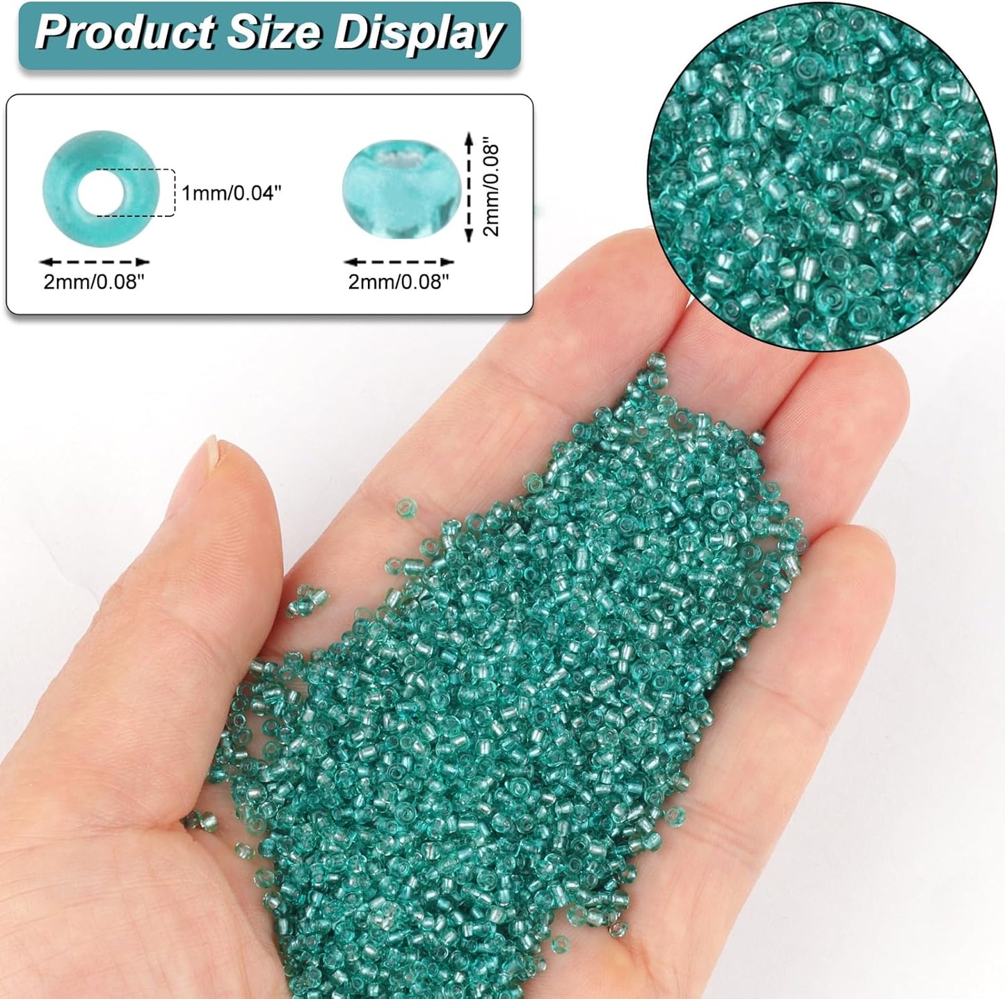 10100 Pcs Size 11/0 Glass Seed Beads, 2 mm Dark Green Small Mini Spacer Loose Pony Beads for Jewelry Making and DIY Crafts - Colors B