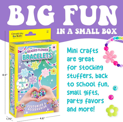 Creativity for Kids Beaded Flower Bracelet Making Kit | DIY Jewelry Craft Kit for Girls | Create 5 Colorful Beaded Bracelets to Wear, Share & Gift | Spring Crafts & Gifts for Mom (Ages 6+)