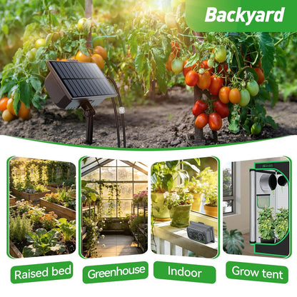RAINPOINT Easy-Setup Solar,Rechargeable,USB-C Powered Automatic Drip Irrigation Kit System for Garden Outdoor/Indoor,Plant Waterer Device Balcony Patio Grow Tent Greenhouse Indoor Water 10-20 Plants