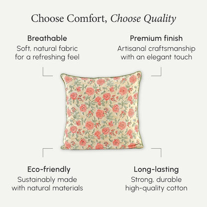 CPC 100% Cotton Throw Pillow Covers 18x18 Inch, Set of 2 Green Block Print Pattern Couch Pillow, Cute Boho Decorative Pillows for Living Room, Bedroom with Hidden Zipper- Agate Green