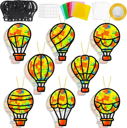 32 Sets Outer Space Suncatchers Craft Kit DIY Window Stained Glass Effect Planet Astronaut Alien Paper Crafts Home School Classroom Decoration Kid Birthday Gift Creative Art Project Activity Game - Colors A