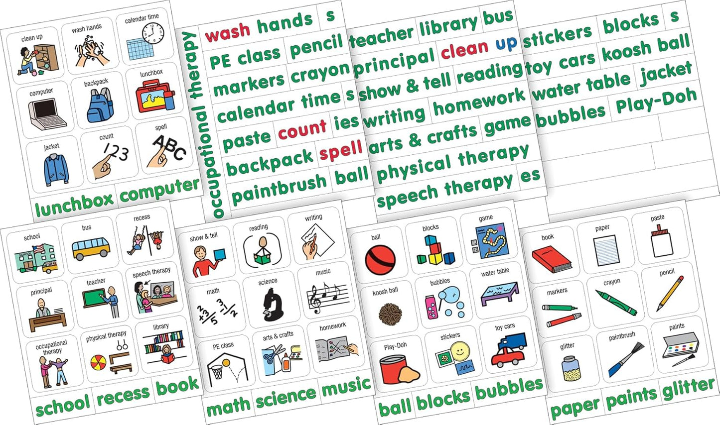 BARKER CREEK Learning Magnets, for Children, Picture Communication Symbol Magnets - High-Frequency Verbs & Companion Word Magnets (3000)
