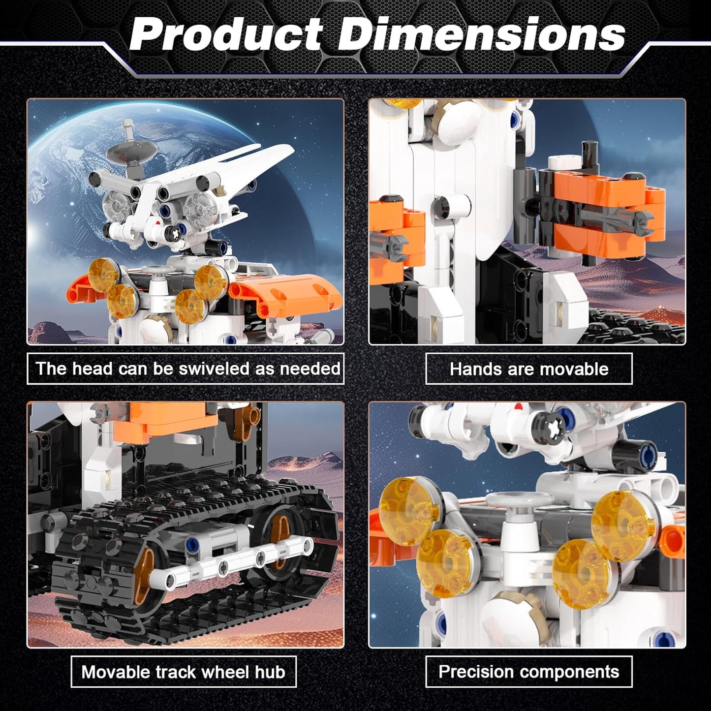 Sciencow 2-in-1 Build a Robot Kit, Remote & APP Controlled Robotic Building Blocks Toys STEM Projects for Kids Ages 8 9 10 11 12 13 14,Chirstmas Birthday Gift for Boys (RC Mars Rover)