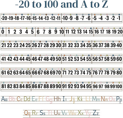 32Pcs A to Z Alphabet and -20-100 Number Cards Boho Bulletin Board Under The Sea Ocean Summer Sunflower Bee Theme Classroom Decorations Math Posters for Wall School Teacher Supplies (Sea Number)